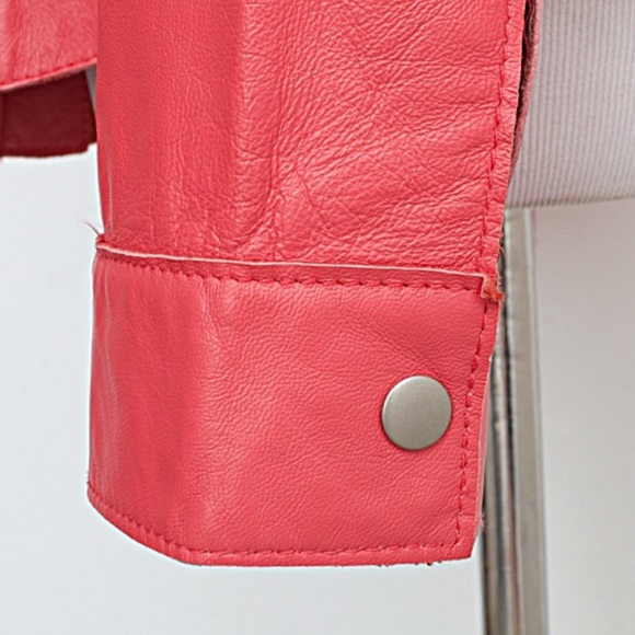 Co & Eddy Coral Leather Button-Shirt/Jacket - Picture 5 of 8